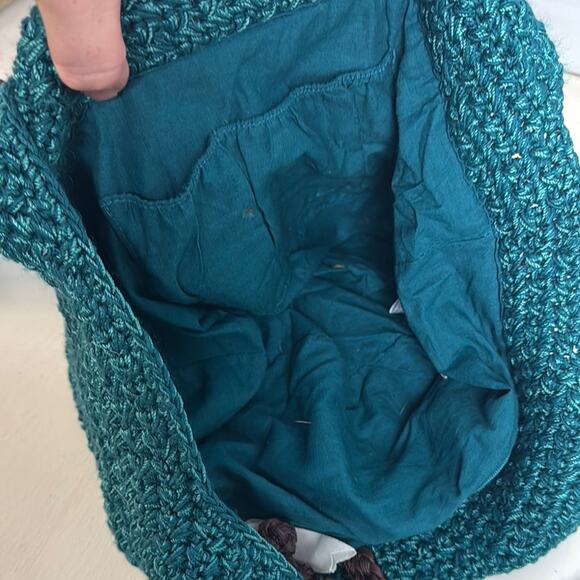 Sakroots Green and Brown Shoulder Bag with Bohemian Knit Design - Picture 3 of 10